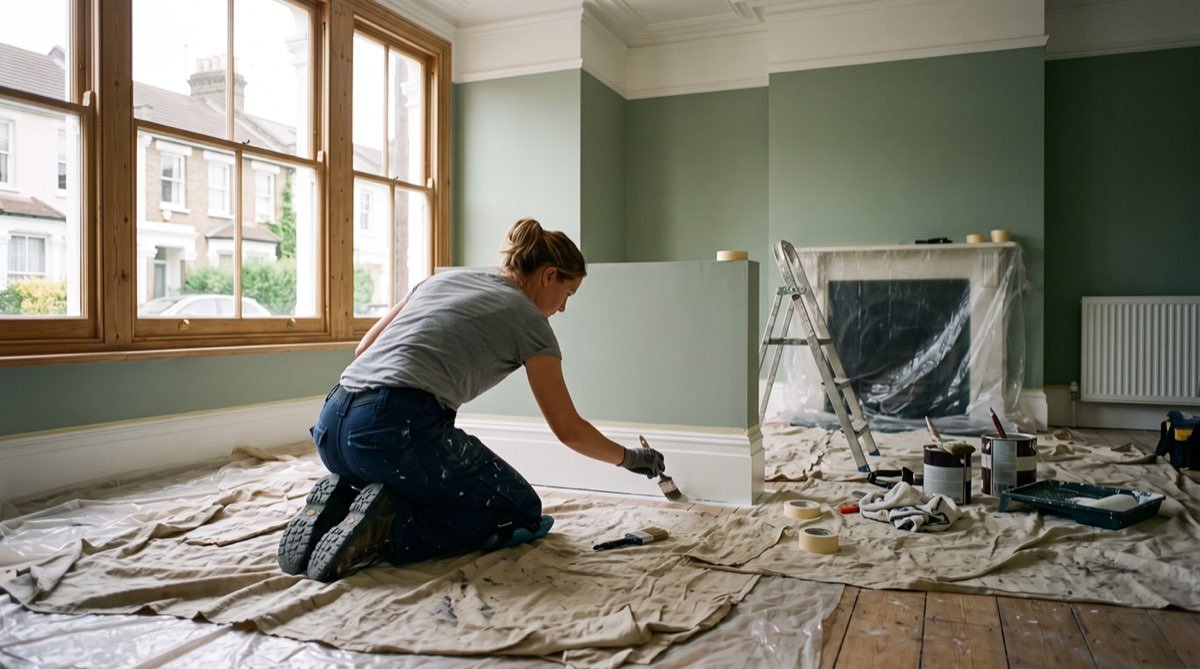 Final finishing stage of a home refurbishment