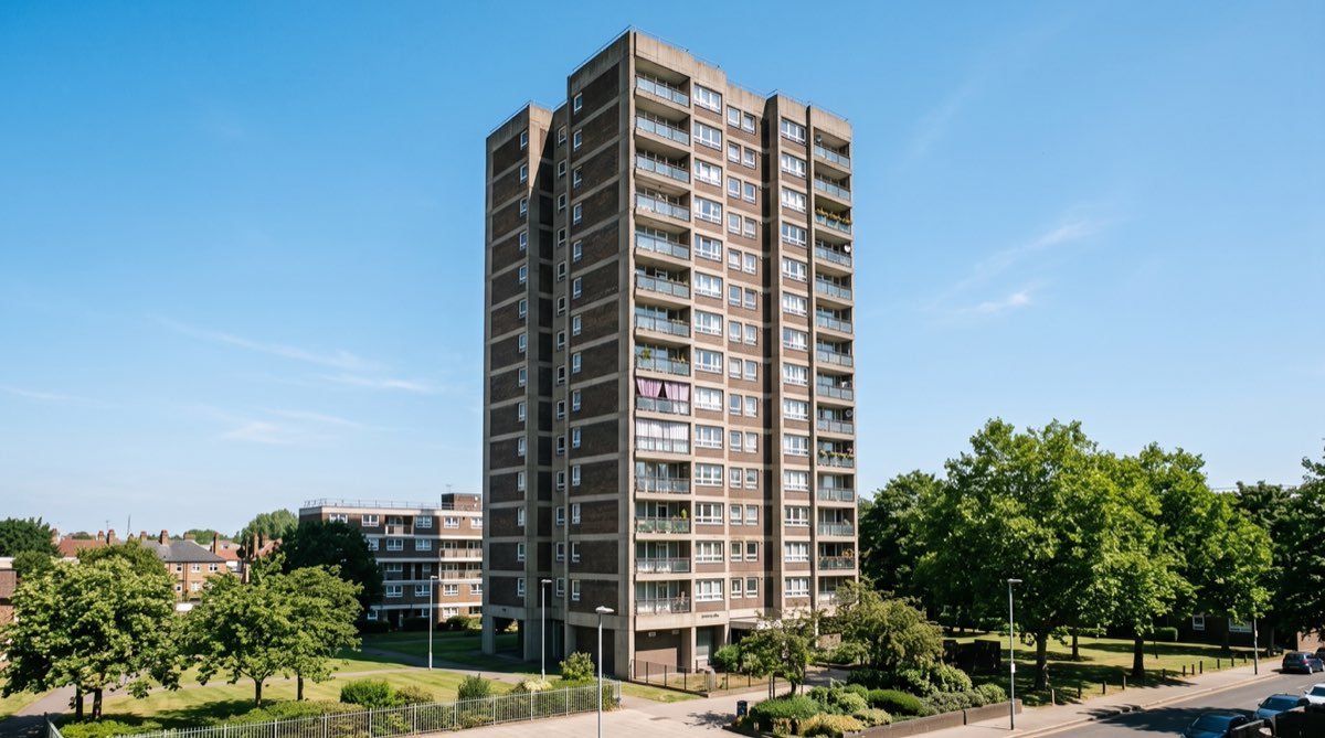 Tall London residential tower block