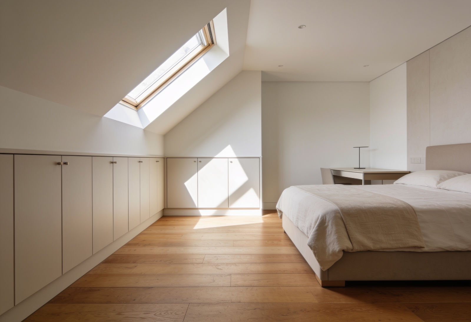 Loft conversion example with finished roof space